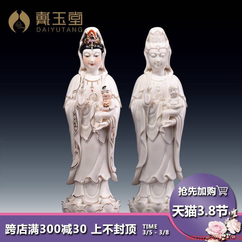 Yutang dai dehua white porcelain guanyin bodhisattva children SongZi porcelain goddess of mercy corps of Buddha enshrined that occupy the home furnishing articles