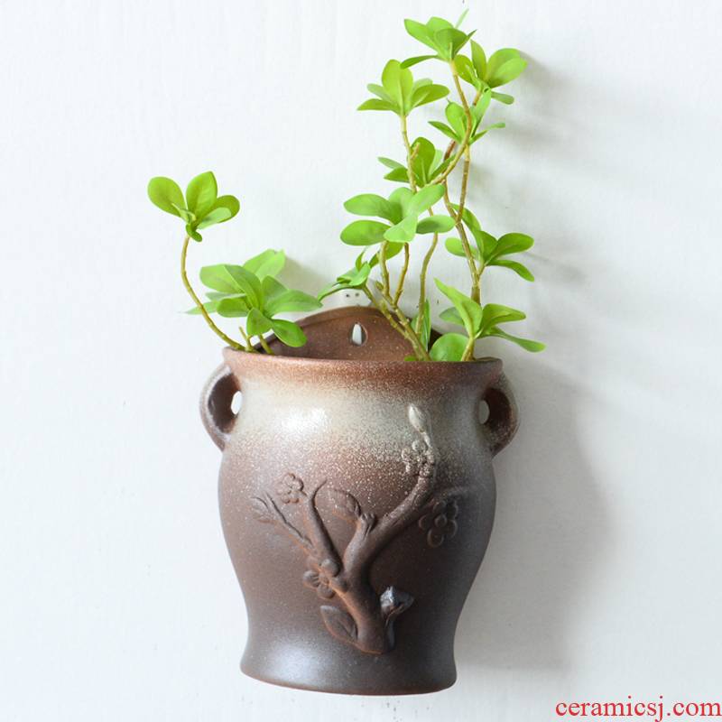 Hydroponic nonporous hang a wall flower pot hanging ceramic dry flower vase more caruncle hanging POTS other hanging decorative flowers