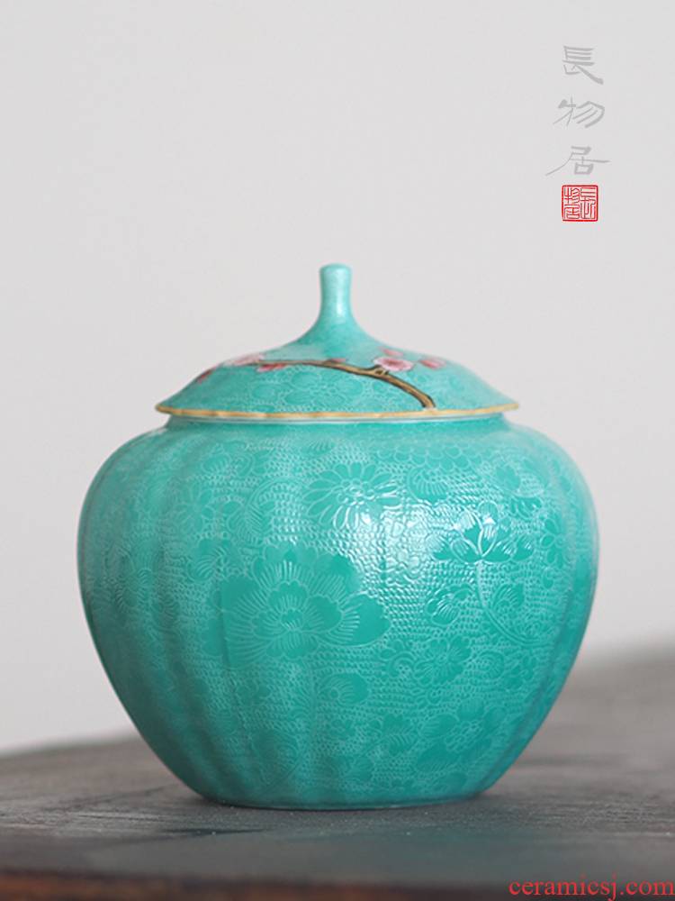 Offered home - cooked ju long up controller turquoise, pick flowers melon prismatic caddy fixings jingdezhen ceramic tea set tea storehouse by hand