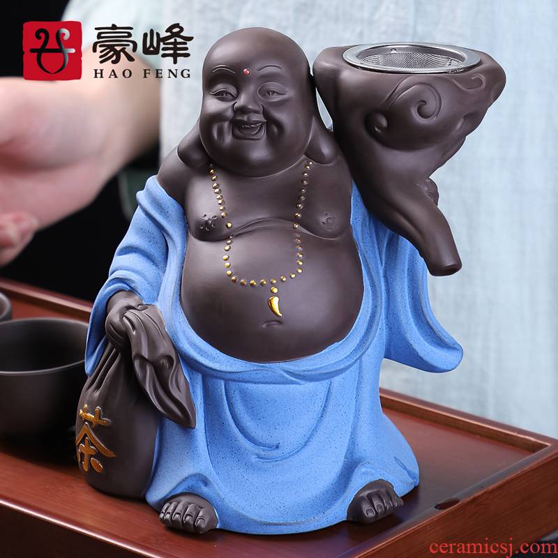 HaoFeng see colour sand clay) filter individuality creative Japanese ceramic tea pet monk kung fu tea tea accessories