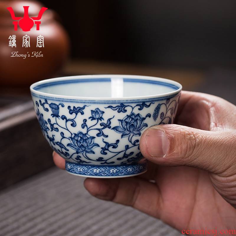 Maintain master clock home up CPU single CPU hand - made porcelain teacup pure manual jingdezhen tea lotus flower small tea cups