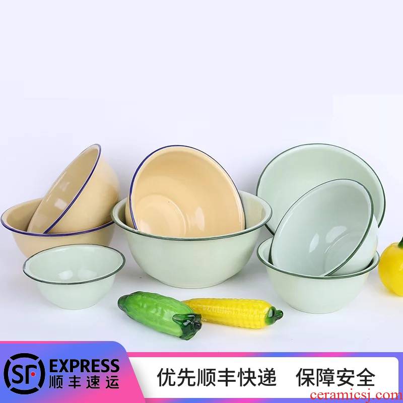 Green difference freight risk 】 【 deepen the enamel basin egg soup bowl of soup mixing bowl dishes soup bowl