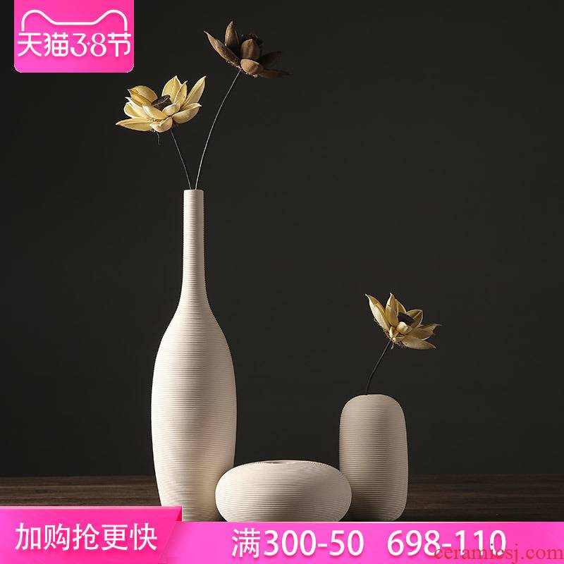 The Nordic white ceramic vase furnishing articles I and contracted Europe type dry flower arranging flowers sitting room household soft adornment