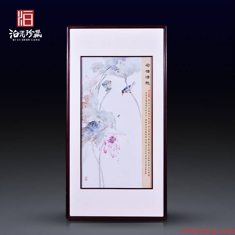 High - quality goods of jingdezhen ceramics hand - made of lotus pond clear interesting porcelain plate painter study of sitting room adornment wall hanging in furnishing articles