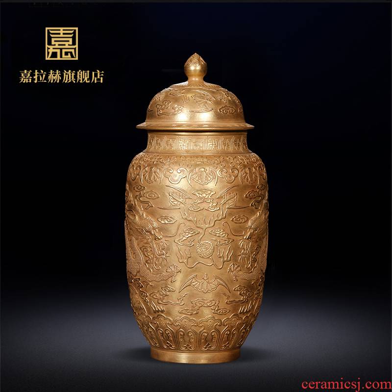 Jia lage Chinese jingdezhen ceramics YangShiQi gold vase furnishing articles sitting room adornment handicraft carving