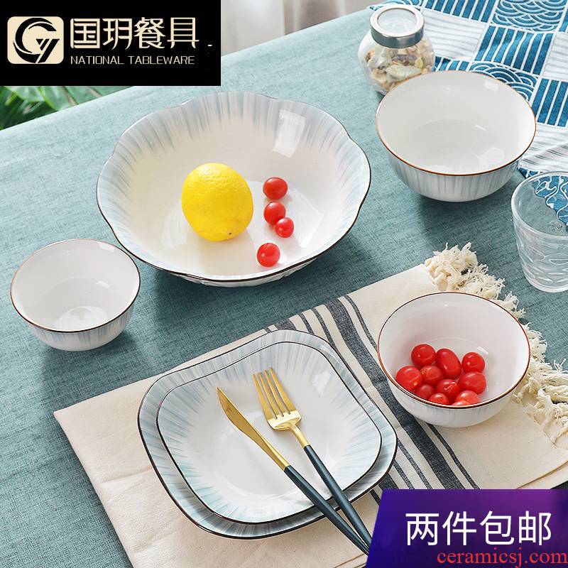 Northern wind ceramic bowl individual household rainbow such as bowl bowl combination for simple job suits for the creative plate