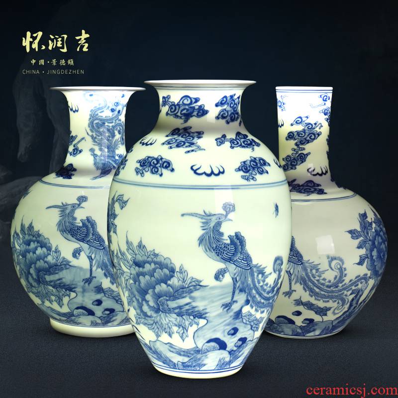 Jingdezhen ceramic vase hand - made porcelain and exquisite porcelain vase antique vase of modern Chinese style household decorative furnishing articles