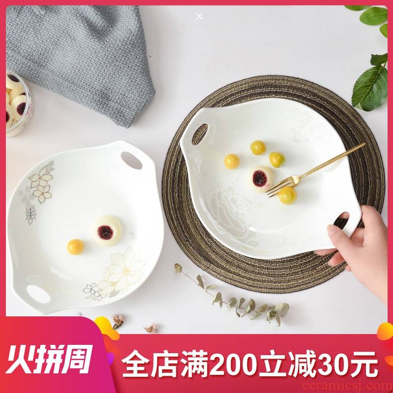 In accordance with the ipads porcelain dish dish creative household tableware.net HongCan dish dishes combine steaming hot ears prevention 0