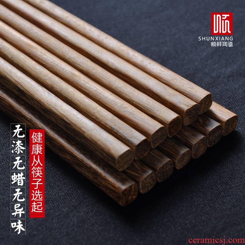 Shun auspicious ceramics wenge Japanese - style hotel domestic annatto tableware chopsticks without lacquer idea for family suits for