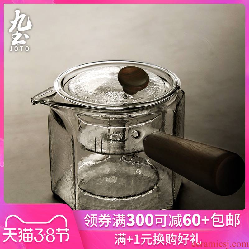About Nine soil tea steamer heat - resistant glass side boil pot of thickening automatic filtering teapot the tea, the electric TaoLu use tea set