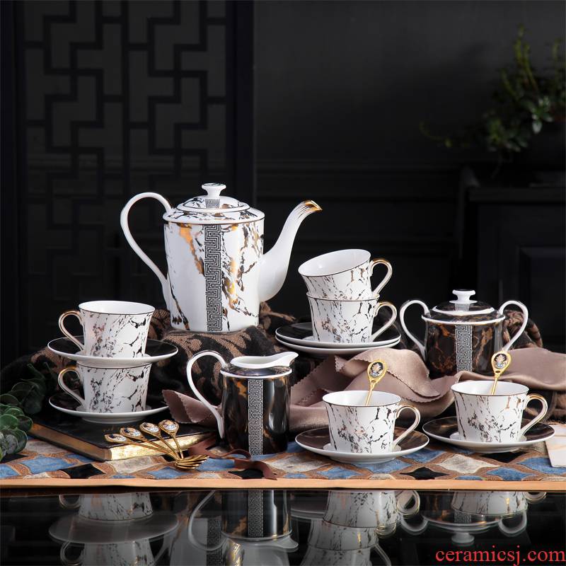 New Chinese style ins European ceramic coffee cups and saucers suit ipads China English afternoon tea tea cup with dish a spoon
