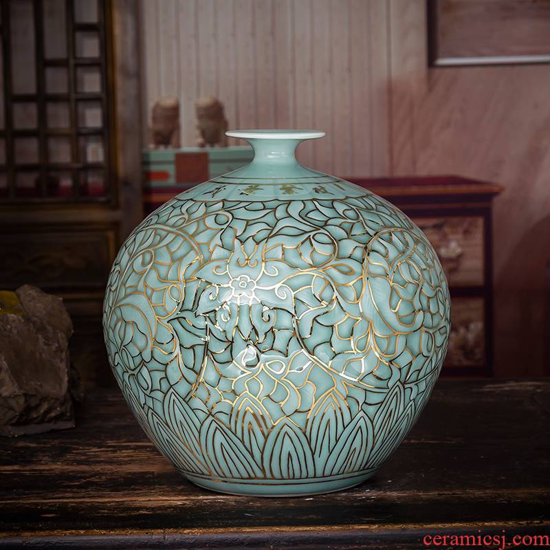 The Master of jingdezhen ceramics hand - made paint shadow blue bottle of flower arranging Chinese style household furnishing articles sitting room porch decoration