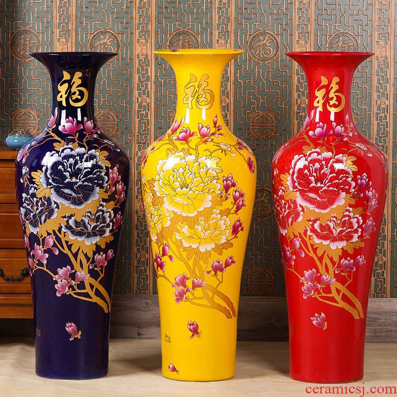 Jingdezhen ceramics of large vase furnishing articles sitting room hotel large new Chinese style household adornment TV ark