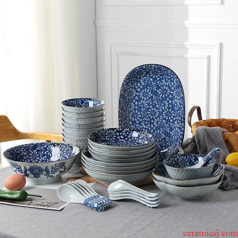 Jingdezhen ceramic tableware ceramics Japanese 32 ceramics tableware suit home dishes chopsticks dishes suit