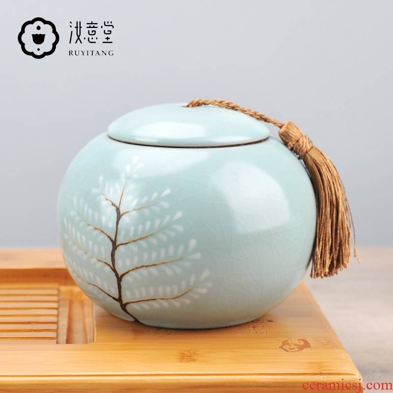 Your up caddy fixings ceramic seal tank large porcelain storage POTS of black tea tea pot POTS household storage POTS