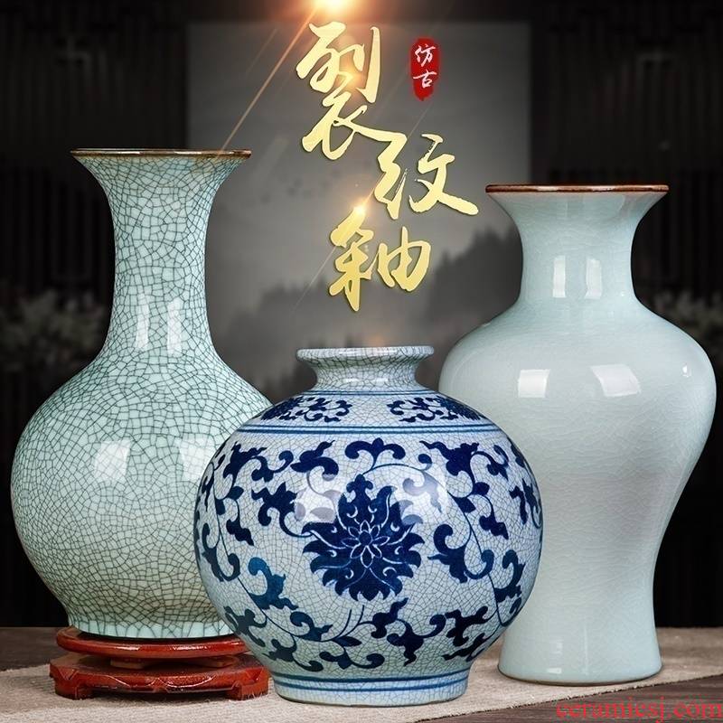Archaize of jingdezhen ceramics up on crack green glaze vase home sitting room adornment furnishing articles of handicraft
