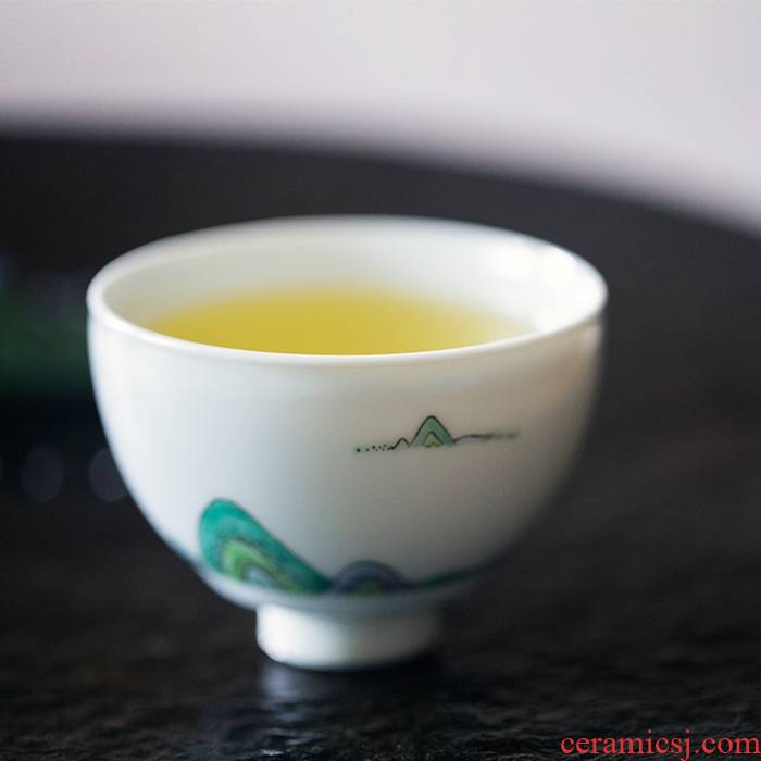 Landscape green sample tea cup jingdezhen checking ceramic cups all comfort pastel masters cup humanities tea cups