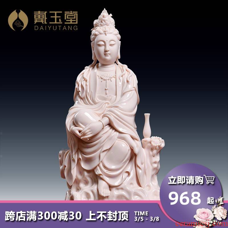 Yutang dai dehua ceramic Buddha crafts home furnishing articles worship the goddess of mercy guanyin/D18-48