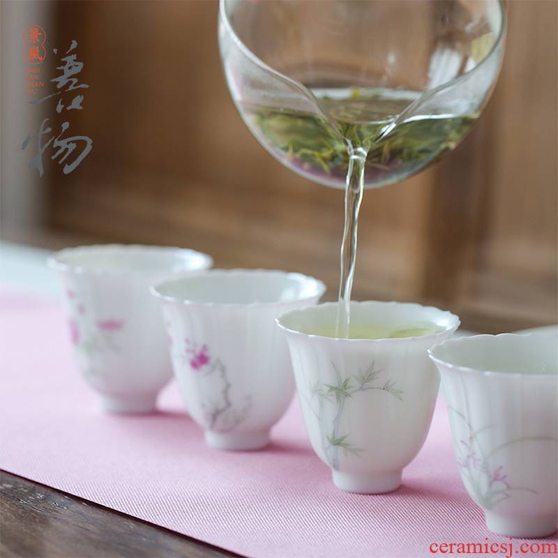 Good thing, jingdezhen tea cup set household kung fu tea cups ceramic cups sample tea cup by patterns suits for
