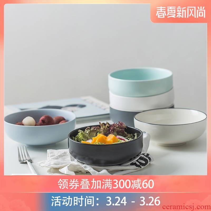 Japanese ceramics tableware creative eat millet rice bowl soup bowl bowl salad bowl mercifully rainbow such use microwave to use