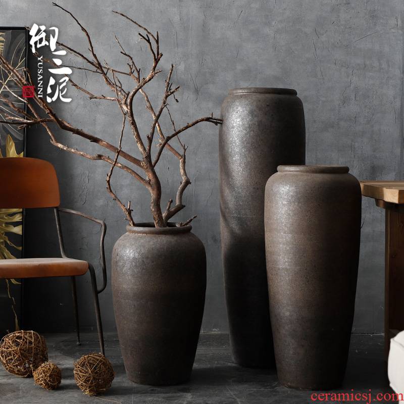 Jingdezhen ceramic large vase sitting room be born POTS big flowerpot flower arranging restoring ancient ways furnishing articles I and contracted by hand