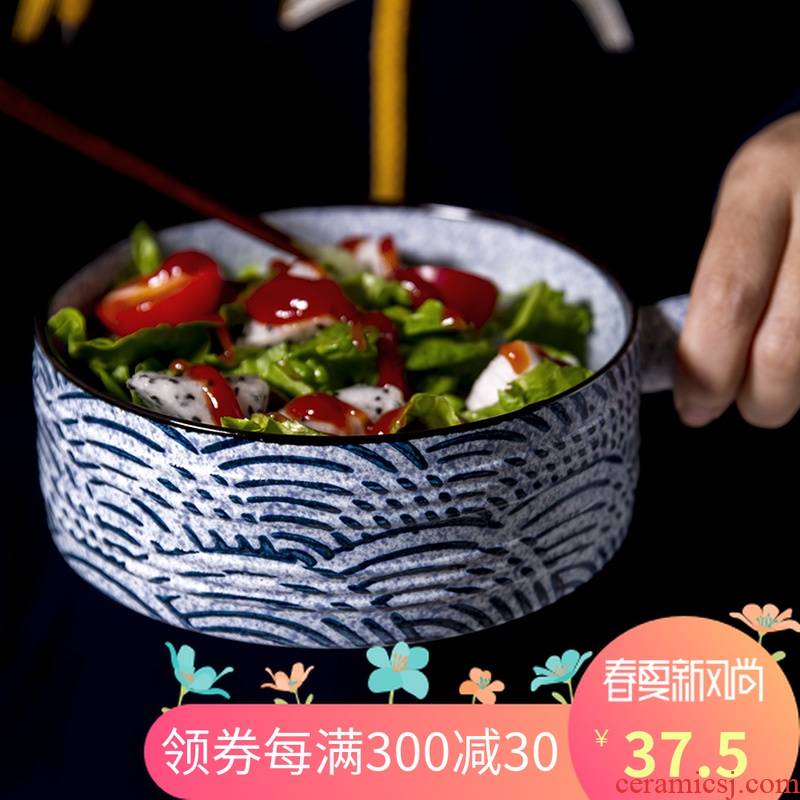And the four seasons Japanese ceramic bowl of porridge with wooden handle, soup bowl mercifully rainbow such as bowl with the bowl creative cuisine, Japan And South Chesapeake tableware