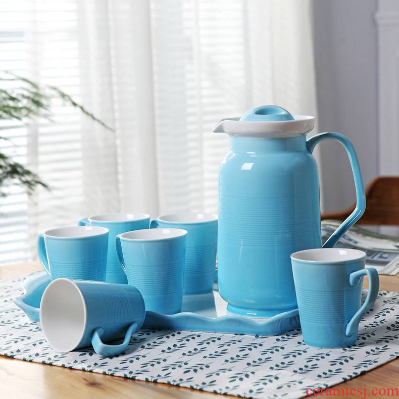European ceramic cup with a cup glass suits for home water with tea sets suit cold water ceramic mail bags