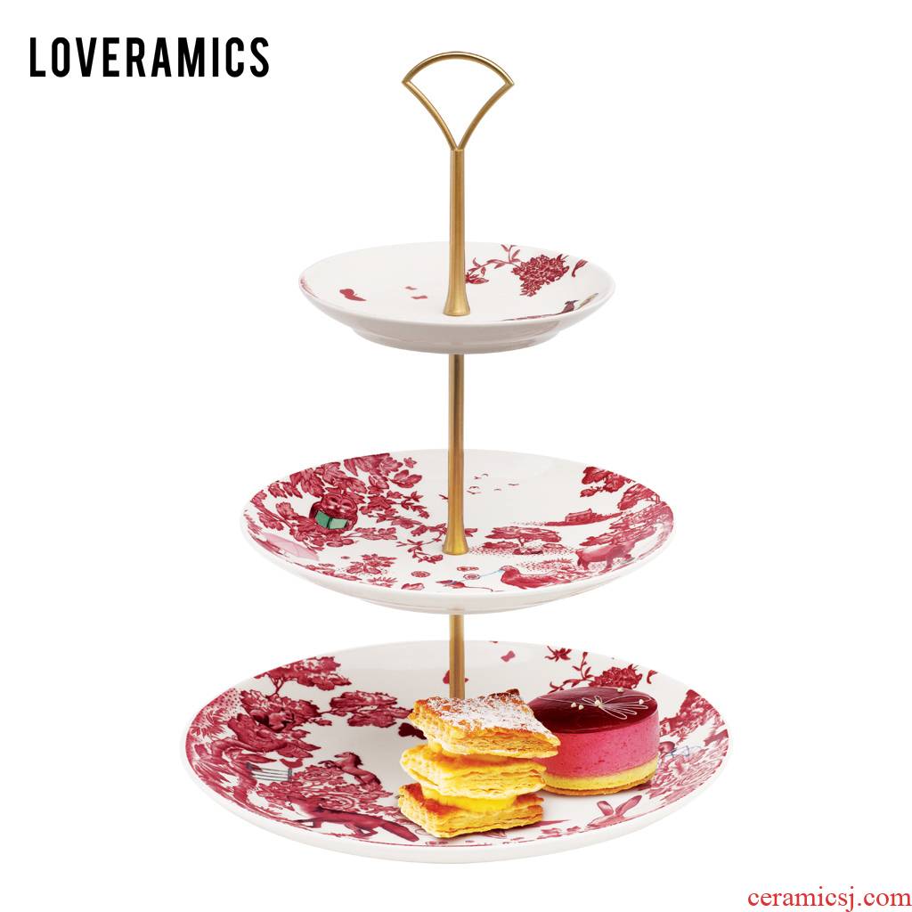 Mrs Loveramics love fantasy forest under the glaze color 27 cm three layer cake dim sum afternoon tea set