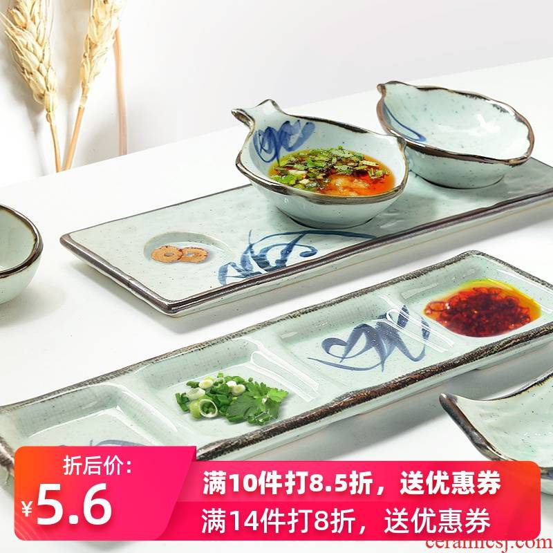 Three points to burn creative flavor dish of small dishes snacks Japanese pickles sauce vinegar vinegar dish flavor dish pot cuisine ceramic plate