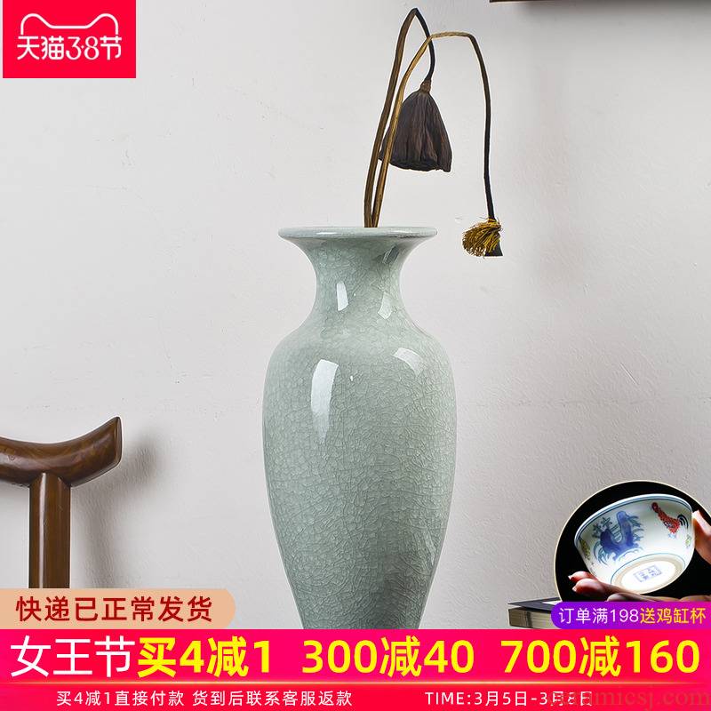 Jingdezhen ceramic vase furnishing articles flower arranging Chinese style household adornment sitting room ground large antique jun porcelain vases