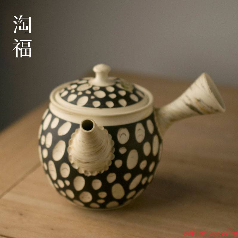 Japanese side of ceramic teapot teapot household pure manual large capacity mercifully kung fu tea tea set single pot kettle