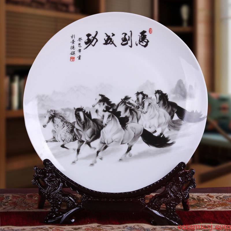 Success hang dish of jingdezhen ceramics decoration plate modern household adornment handicraft furnishing articles of much money