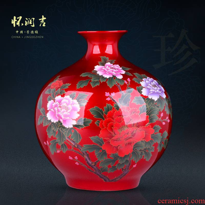Jingdezhen ceramic vases, crystal glaze blooming flowers vase decoration of Chinese style office furnishing articles furnishing articles antique porcelain