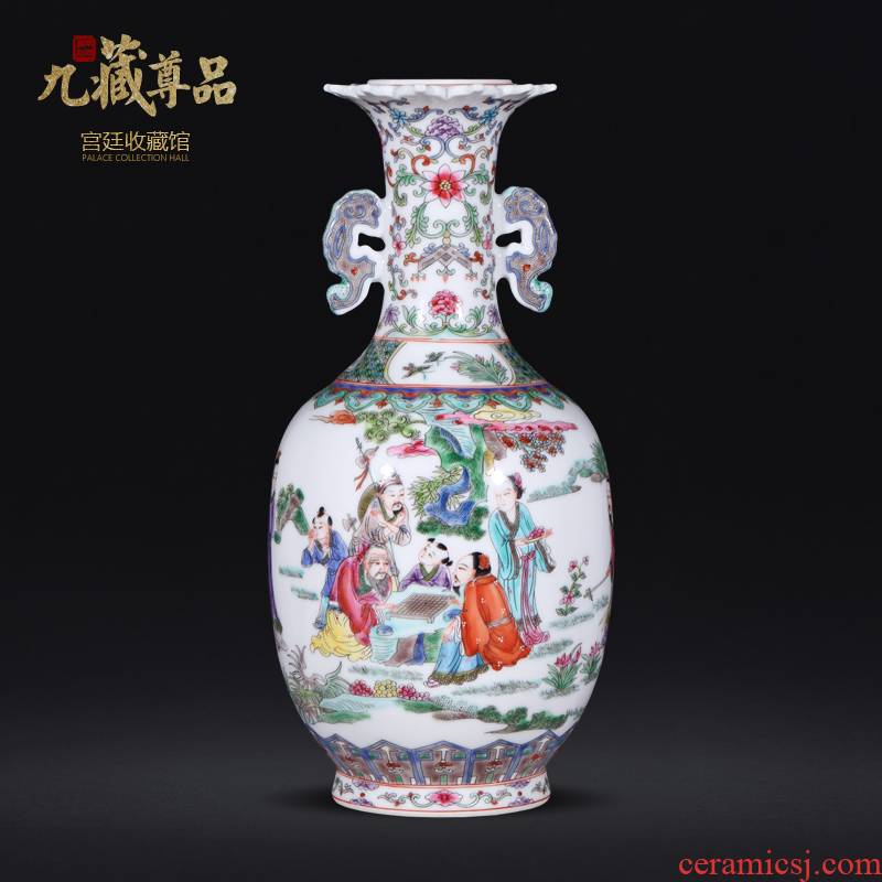About Nine sect Buddha article learn shi figure character ears statute imitation the qing qianlong hand - made ceramic vases, jingdezhen Chinese style furnishing articles