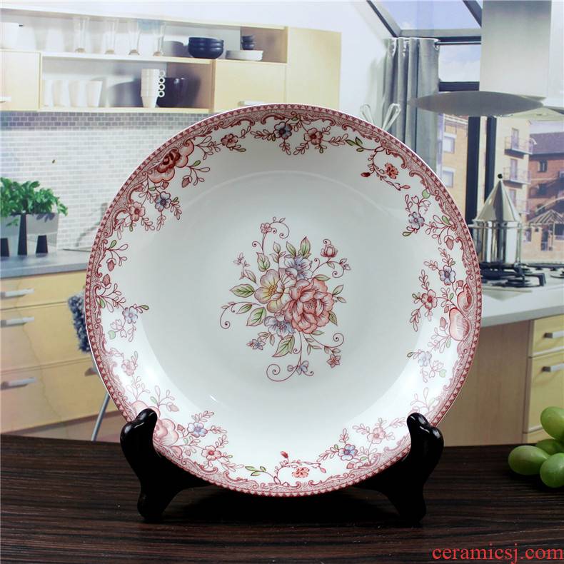 Both the people 's livelihood industry romantic amorous feelings arc plate 7 inch plate 8 inches dish soup plate dish dish dish ceramic disc plate