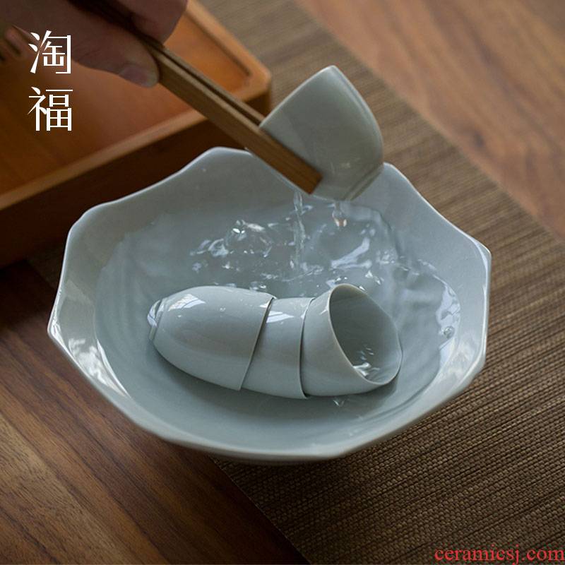 Jingdezhen plant ash glaze ceramic pen for wash cup of tea to wash to household utensils to wash bowl kung fu tea accessories