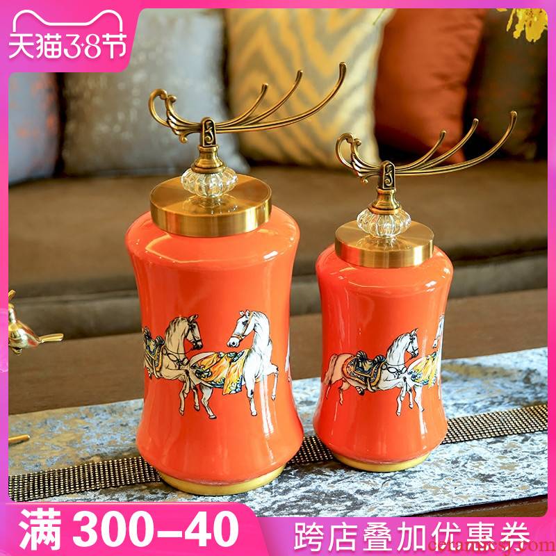 New Chinese style porch place, household act the role ofing is tasted I and contracted creative ceramic storage tank Europe type TV ark, adornment