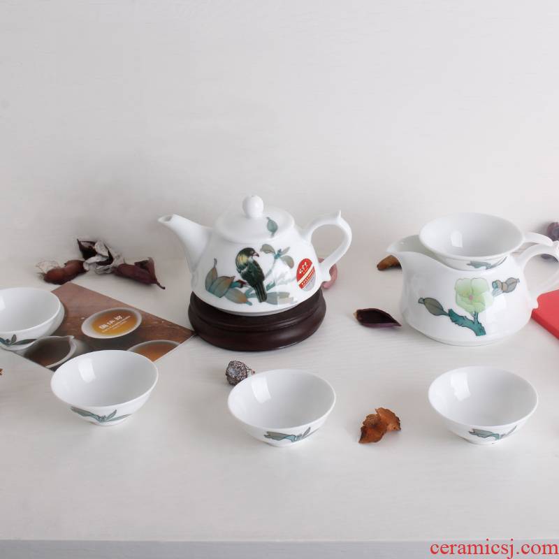 China red porcelain up aftertaste 9 kung fu tea set gift under the liling glaze color hand - made ceramic teapot fair keller