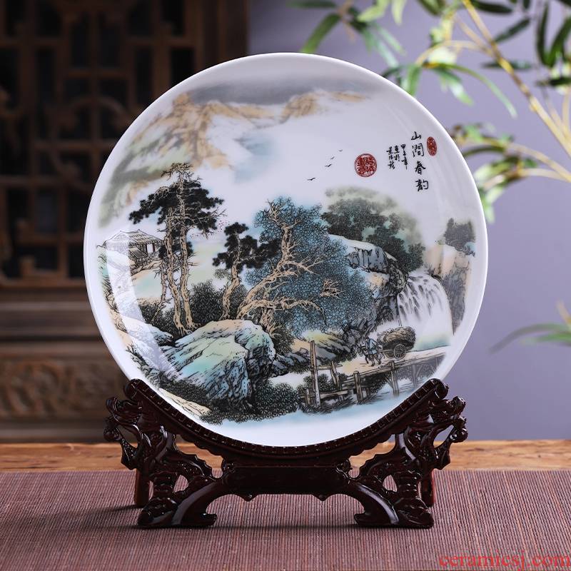 Jingdezhen ceramics hang dish decorative plates of modern Chinese style household act the role ofing is tasted, the sitting room TV ark, handicraft furnishing articles