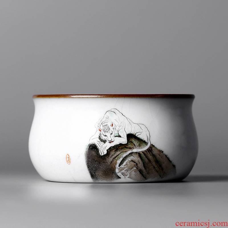 Xie Shilin hand - made white tiger jingdezhen high - end up with the master CPU kung fu tea cup your up sample tea cup a cup of tea