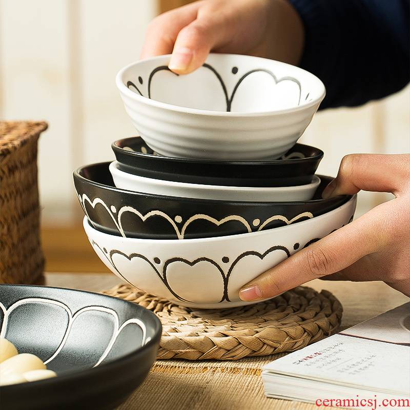 Household contracted more creative express it in Japanese bowl bowl bowl casserole dish plate microwave ceramic tableware