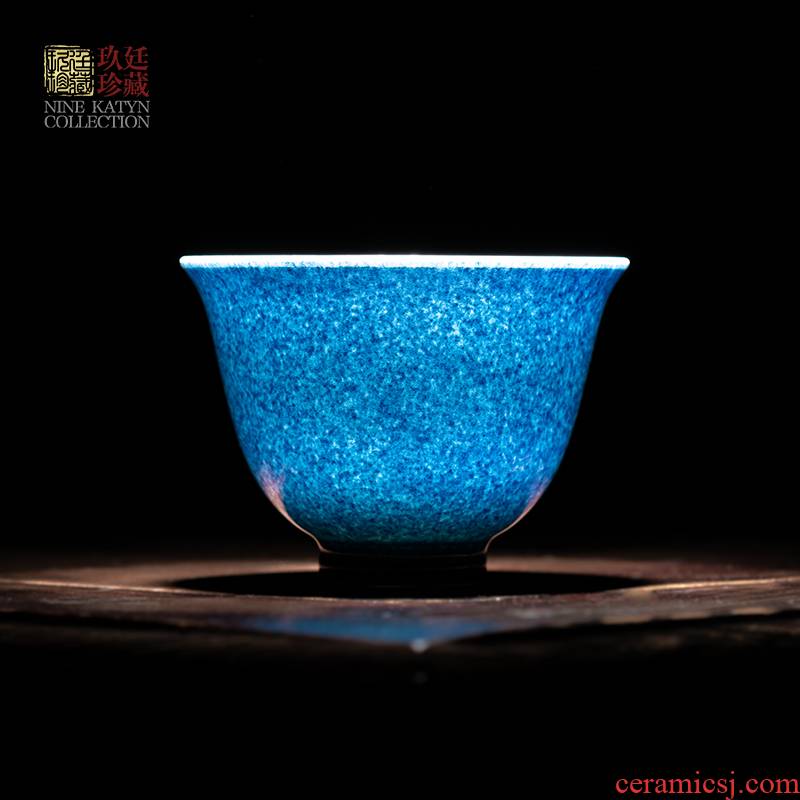 About Nine katyn checking ceramic cups jingdezhen blue glaze kung fu tea set sample tea cup individual cup little teacups