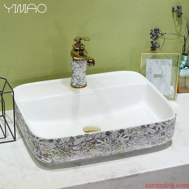 Contracted on the Mediterranean basin rectangle on the sink American European ceramic art basin basin