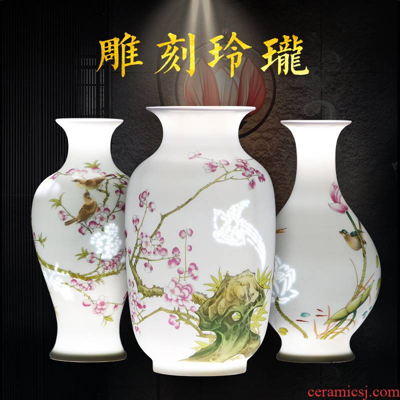 Porcelain of jingdezhen ceramics flower bottle manually exquisite flower arranging dried flowers of I sitting room home furnishing articles
