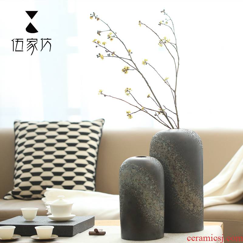 Wu family fang small mountains ceramic flower implement fashionable sitting room place vases, flower implement household decoration decoration