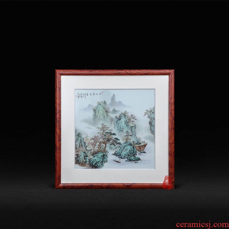 Jingdezhen ceramic Zhou Xiaohui hand - made scenery have surd adornment porcelain plate paintings hanging paintings of Chinese style living room furnishing articles