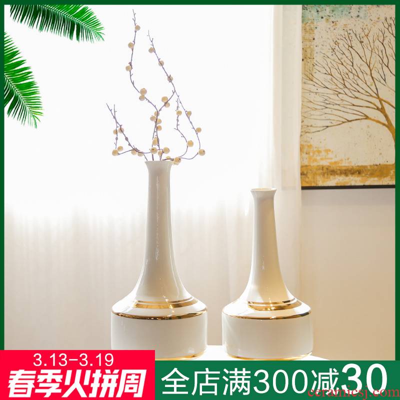 Jingdezhen ceramic light decoration key-2 luxury mesa place large vases, flower, flower implement of new Chinese style villa hotel mock up room