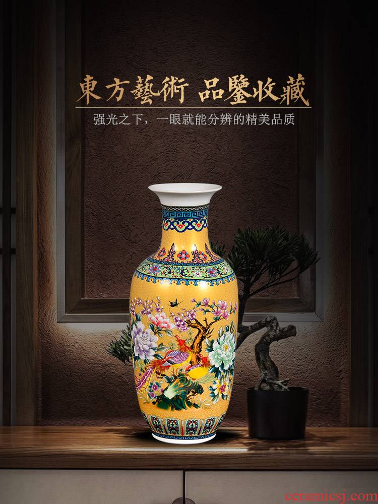 Jingdezhen ceramics of large vase large furnishing articles sitting room flower arranging porcelain colored enamel household decorations