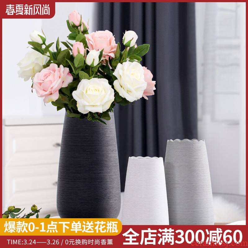 Nordic I and contracted land sitting room creative flower arranging dried flower ceramic vases, furnishing articles home decoration decoration