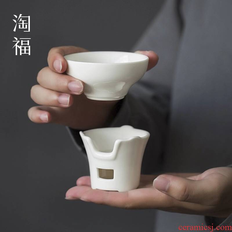 Dehua white porcelain tea) filter creative tea filter tea accessories make tea tea separator filter